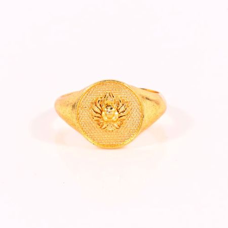 Brass Lion Designer Ring for Men with 22k Gold Plating Gift for Him